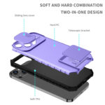 For Samsung Galaxy S22 Ultra 5G Stereoscopic Holder Sliding Camshield Phone Case(Purple)