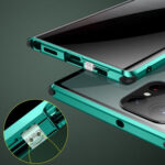 For Samsung Galaxy S22 Ultra 5G Anti-peeping Magnetic Double-sided Tempered Glass Phone Case(Blue)