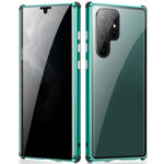 For Samsung Galaxy S22 Ultra 5G Anti-peeping Magnetic Double-sided Tempered Glass Phone Case(Green)