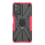 For Xiaomi Redmi Note 11 Pro 5G Armor Bear Shockproof PC + TPU Phone Case with Ring(Rose Red)