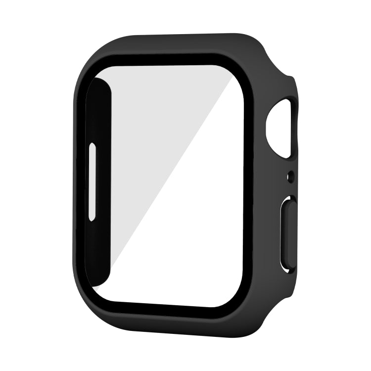 Waterproof PC+Tempered Film Watch Case For Apple Watch Series 8 / 7 41mm(Black)