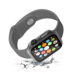 Waterproof PC+Tempered Film Watch Case For Apple Watch Series 8 / 7 41mm(Frosted Transparent)