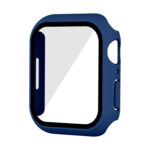 Waterproof PC+Tempered Film Watch Case For Apple Watch Series 8 / 7 41mm(Dark Blue)