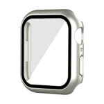 Waterproof PC+Tempered Film Watch Case For Apple Watch Series 8 / 7 41mm(Starlight Silver)