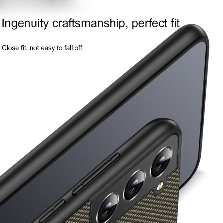 For Samsung Galaxy S22 Ultra 5G Ultra-thin Carbon Fiber Texture Printing Phone Case(Gold)