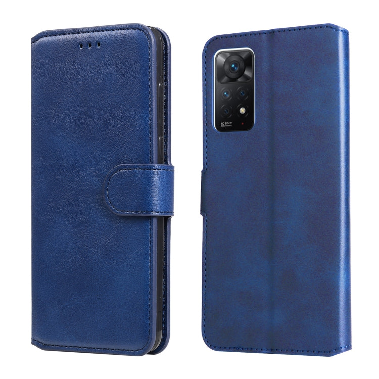 For Xiaomi Redmi Note 11 Pro 4G / 5G Classic Calf Texture Flip Leather Case(Blue)