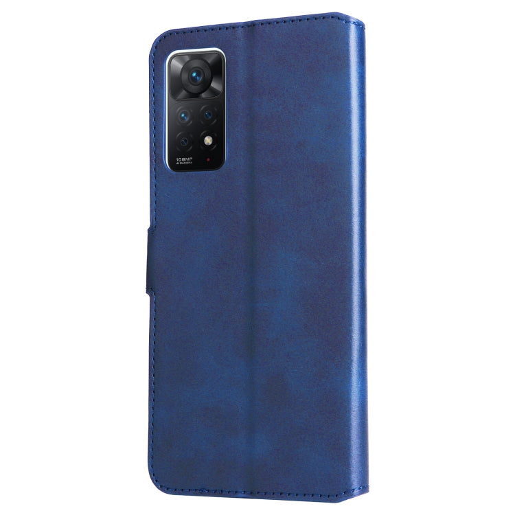 For Xiaomi Redmi Note 11 Pro 4G / 5G Classic Calf Texture Flip Leather Case(Blue)