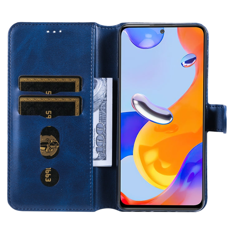 For Xiaomi Redmi Note 11 Pro 4G / 5G Classic Calf Texture Flip Leather Case(Blue)