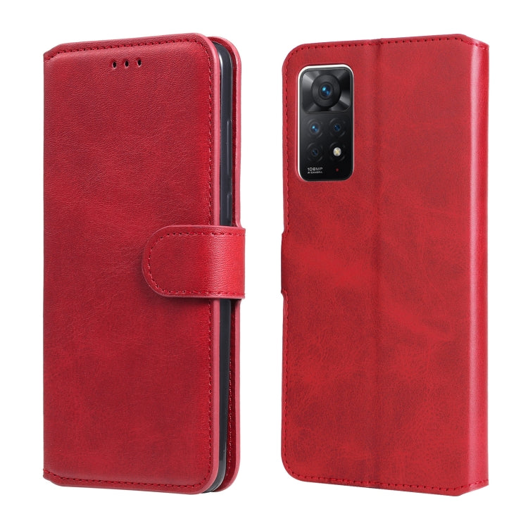 For Xiaomi Redmi Note 11 Pro 4G / 5G Classic Calf Texture Flip Leather Case(Red)