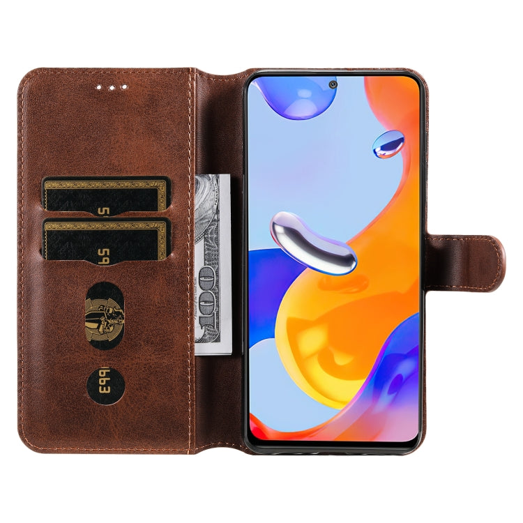 For Xiaomi Redmi Note 11 Pro 4G / 5G Classic Calf Texture Flip Leather Case(Brown)