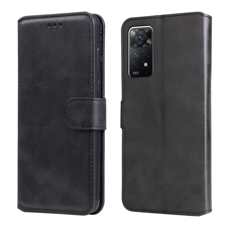 For Xiaomi Redmi Note 11 Pro 4G / 5G Classic Calf Texture Flip Leather Case(Black)