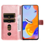 For Xiaomi Redmi Note 11 Pro 4G / 5G Classic Calf Texture Flip Leather Case(Rose Gold)