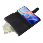 For Xiaomi Redmi Note 11 China Multifunctional Frosted Zipper Wallet Leather Phone Case(Black)