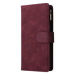 For Xiaomi Redmi Note 11 China Multifunctional Frosted Zipper Wallet Leather Phone Case(Wine Red)