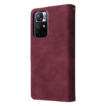 For Xiaomi Redmi Note 11 China Multifunctional Frosted Zipper Wallet Leather Phone Case(Wine Red)