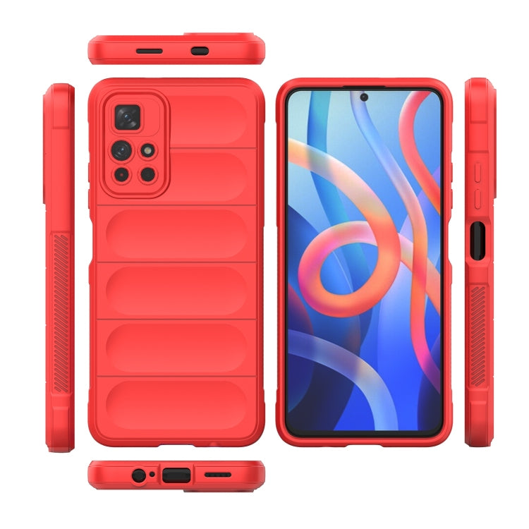 For Xiaomi Redmi Note 11 5G Chinese Version Magic Shield TPU + Flannel Phone Case(Red)