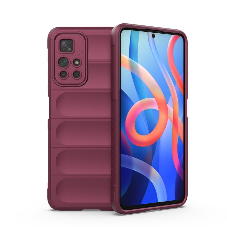 For Xiaomi Redmi Note 11 5G Chinese Version Magic Shield TPU + Flannel Phone Case(Purple)