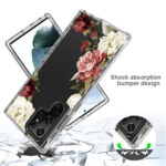 For Samsung Galaxy S22 Ultra 5G PC+TPU Transparent Painted Phone Case(Rose)