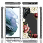 For Samsung Galaxy S22 Ultra 5G PC+TPU Transparent Painted Phone Case(Rose)