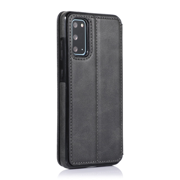 For Samsung Galaxy S20 Knight Magnetic Suction Leather Phone Case(Black)