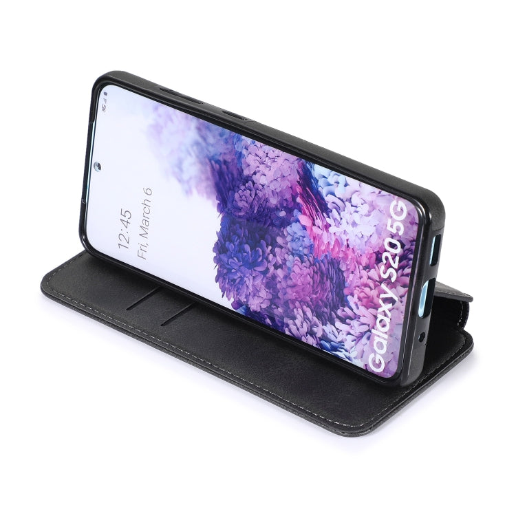 For Samsung Galaxy S20 Knight Magnetic Suction Leather Phone Case(Black)