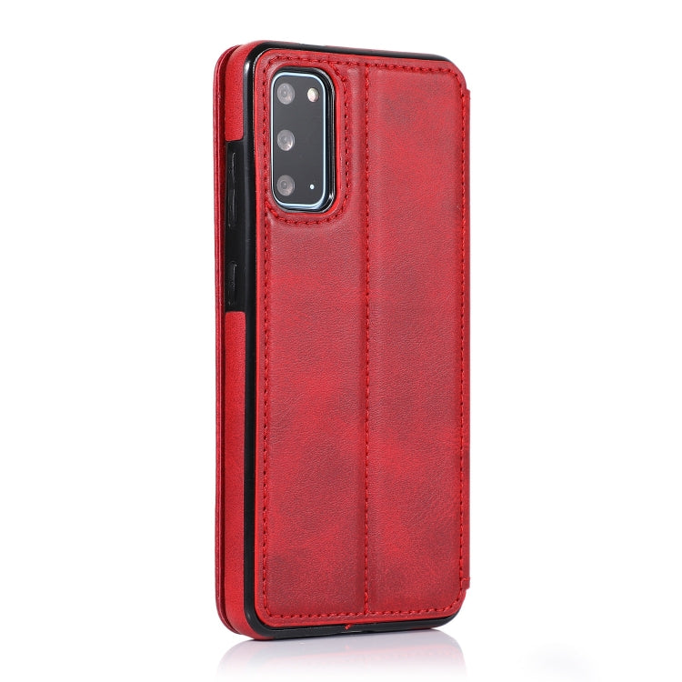 For Samsung Galaxy S20 Knight Magnetic Suction Leather Phone Case(Red)