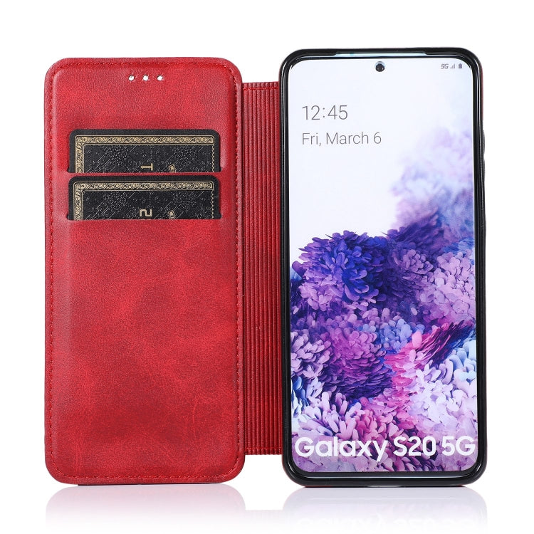 For Samsung Galaxy S20 Knight Magnetic Suction Leather Phone Case(Red)