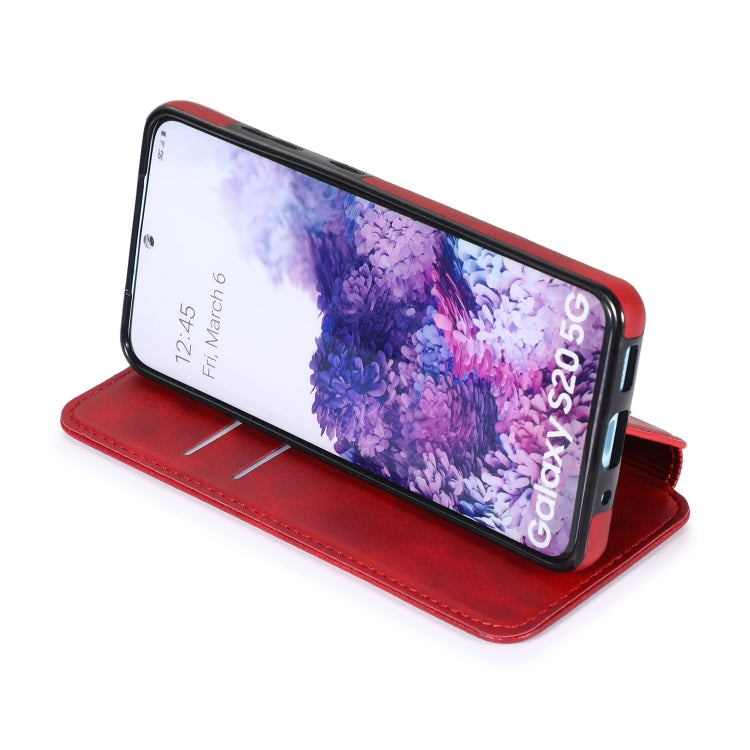 For Samsung Galaxy S20 Knight Magnetic Suction Leather Phone Case(Red)