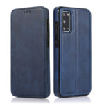 For Samsung Galaxy S20 Knight Magnetic Suction Leather Phone Case(Blue)