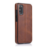 For Samsung Galaxy S20 Knight Magnetic Suction Leather Phone Case(Brown)