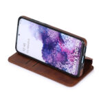 For Samsung Galaxy S20 Knight Magnetic Suction Leather Phone Case(Brown)