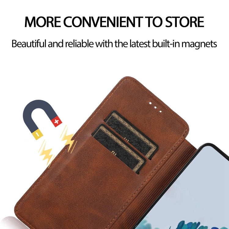 For Samsung Galaxy S20 Knight Magnetic Suction Leather Phone Case(Brown)