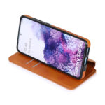 For Samsung Galaxy S20 Knight Magnetic Suction Leather Phone Case(Khaki)