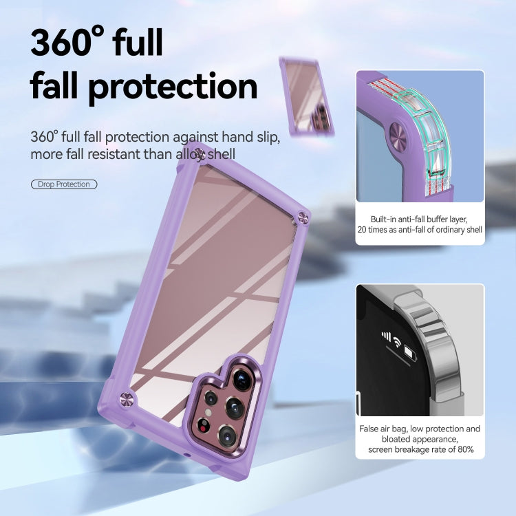 For Samsung Galaxy S22 Ultra 5G TPU + PC Lens Protection Phone Case(Purple)