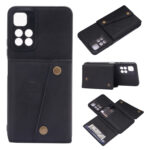 For Xiaomi Redmi Note 11 5G Chinese Double Buckle PU + TPU Shockproof Magnetic Phone Case(Black)