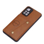 For Xiaomi Redmi Note 11 5G Chinese Double Buckle PU + TPU Shockproof Magnetic Phone Case(Brown)