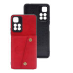 For Xiaomi Redmi Note 11 5G Chinese Double Buckle PU + TPU Shockproof Magnetic Phone Case(Red)