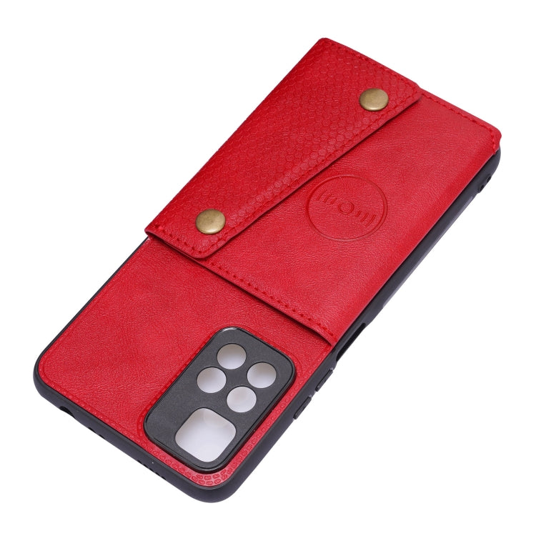 For Xiaomi Redmi Note 11 5G Chinese Double Buckle PU + TPU Shockproof Magnetic Phone Case(Red)