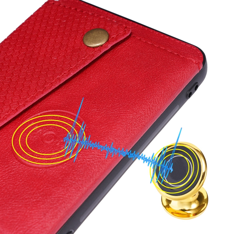 For Xiaomi Redmi Note 11 5G Chinese Double Buckle PU + TPU Shockproof Magnetic Phone Case(Red)