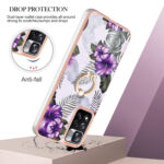 For Xiaomi Redmi Note 11 Pro China Electroplating IMD TPU Phone Case with Ring(Purple Flower)