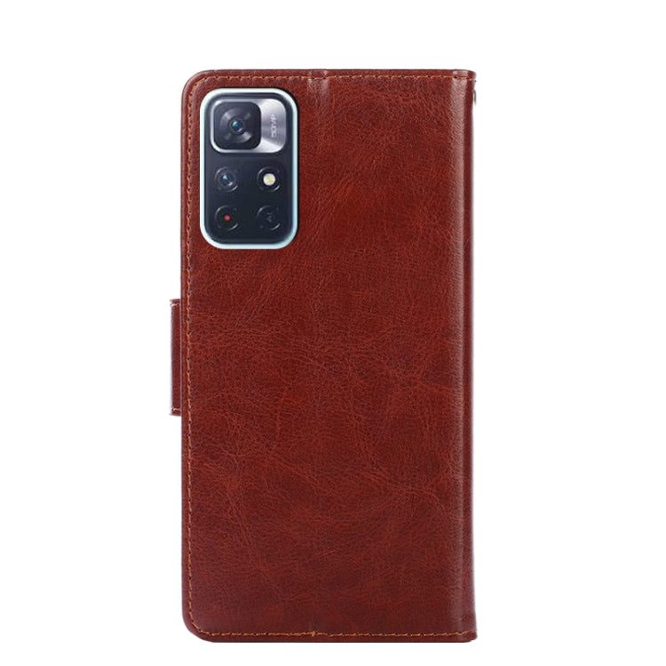 For Xiaomi Redmi Note 11 5G/Poco M4 Pro 5G Crystal Texture Leather Phone Case(Brown)