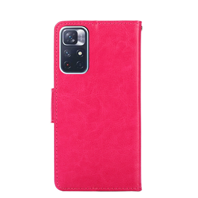 For Xiaomi Redmi Note 11 5G/Poco M4 Pro 5G Crystal Texture Leather Phone Case(Rose Red)