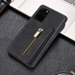 For Samsung Galaxy S20 Zipper Card Holder Phone Case(Black)