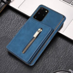 For Samsung Galaxy S20 Zipper Card Holder Phone Case(Blue)