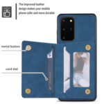 For Samsung Galaxy S20 Zipper Card Holder Phone Case(Blue)