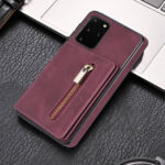 For Samsung Galaxy S20 Zipper Card Holder Phone Case(Wine Red)