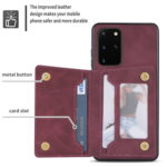 For Samsung Galaxy S20 Zipper Card Holder Phone Case(Wine Red)