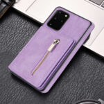 For Samsung Galaxy S20 Zipper Card Holder Phone Case(Purple)