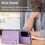 For Samsung Galaxy S20 Zipper Card Holder Phone Case(Purple)