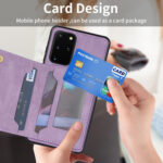 For Samsung Galaxy S20 Zipper Card Holder Phone Case(Purple)